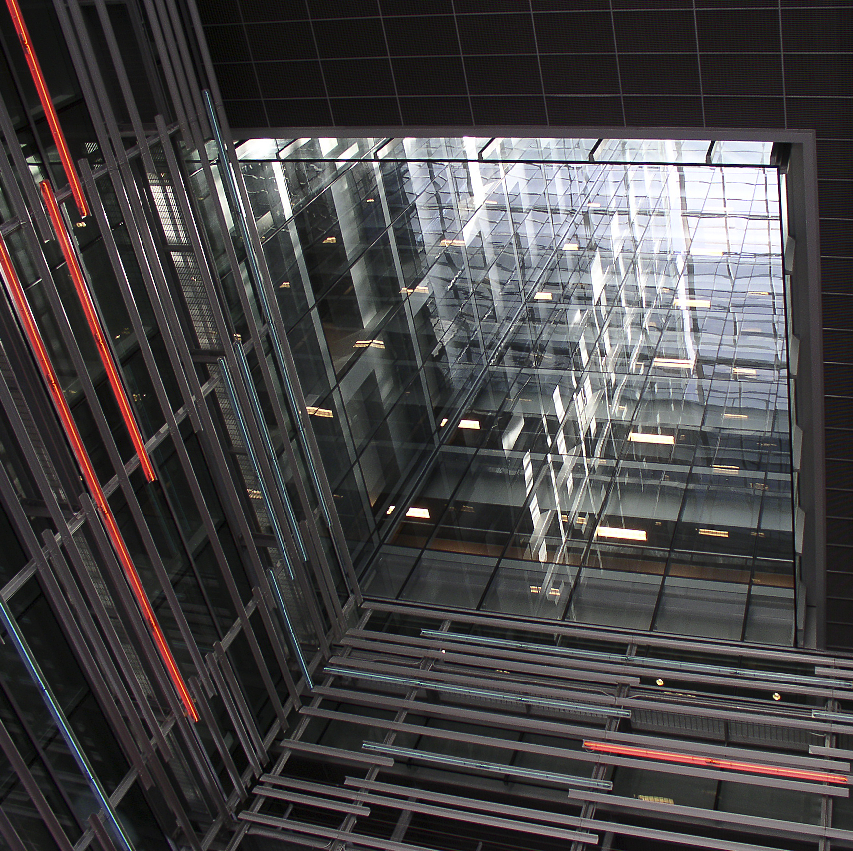 Pretentious CalTrans atrium representing the space-time continuum